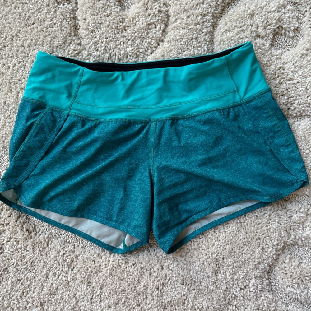 Lululemon Low-rise Lined Women's Teal Athletic Shorts, Size 6